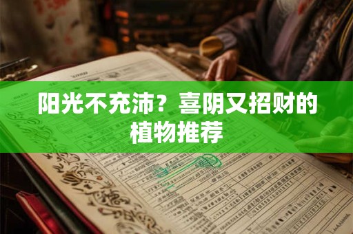 阳光不充沛？喜阴又招财的植物推荐
