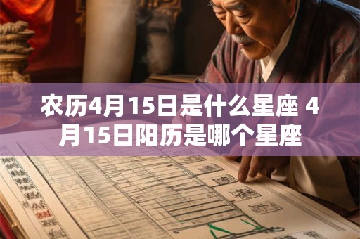 农历4月15日是什么星座 4月15日阳历是哪个星座