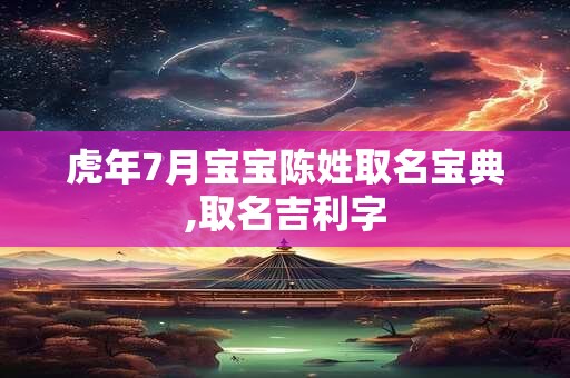 虎年7月宝宝陈姓取名宝典,取名吉利字