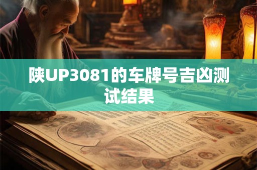 陕UP3081的车牌号吉凶测试结果