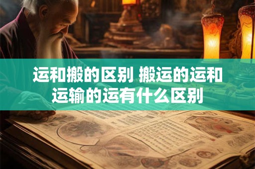 运和搬的区别 搬运的运和运输的运有什么区别