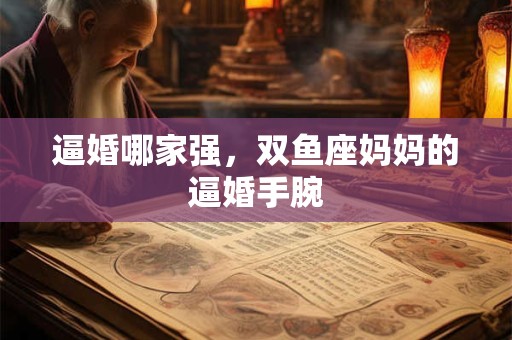 逼婚哪家强，双鱼座妈妈的逼婚手腕