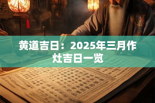 黄道吉日：2025年三月作灶吉日一览