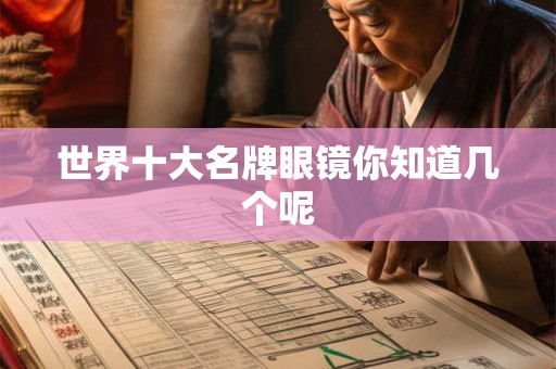 世界十大名牌眼镜你知道几个呢
