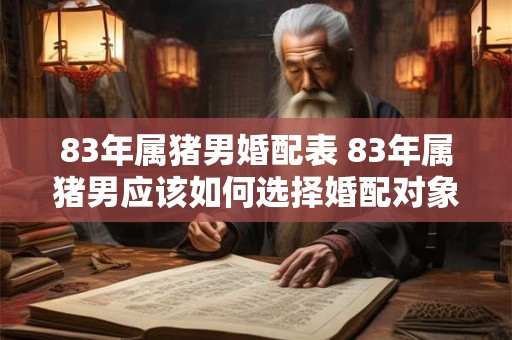 83年属猪男婚配表 83年属猪男应该如何选择婚配对象