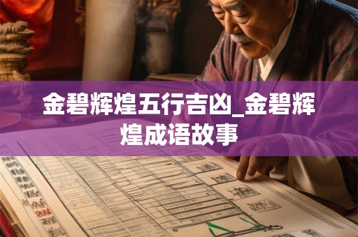 金碧辉煌五行吉凶_金碧辉煌成语故事