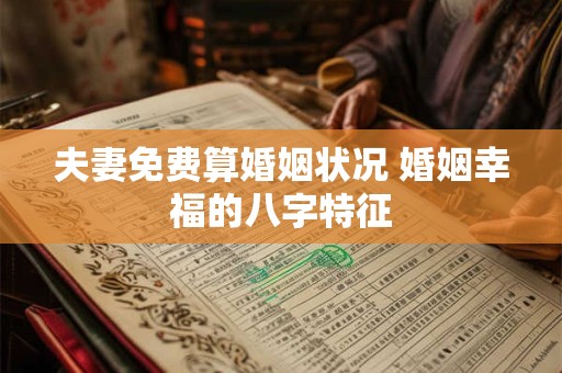 夫妻免费算婚姻状况 婚姻幸福的八字特征