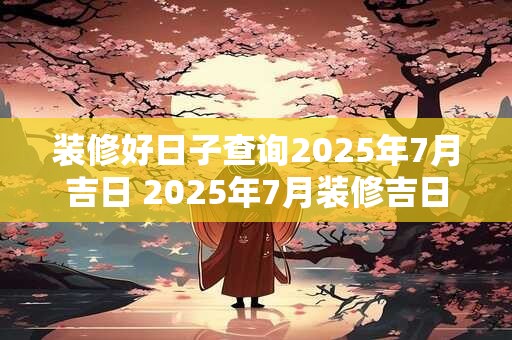 装修好日子查询2025年7月吉日 2025年7月装修吉日查询