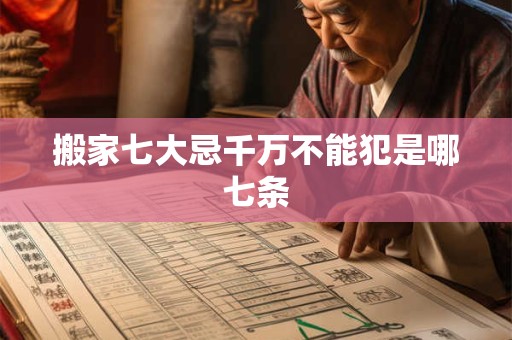 搬家七大忌千万不能犯是哪七条