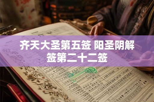 齐天大圣第五签 阳圣阴解签第二十二签