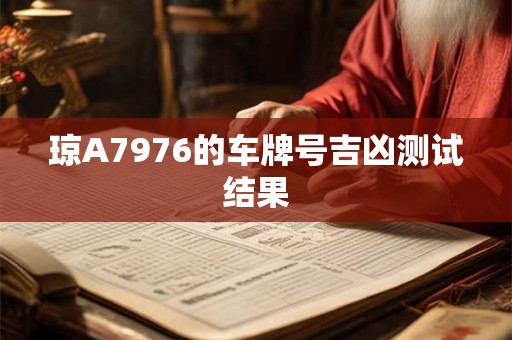 琼A7976的车牌号吉凶测试结果