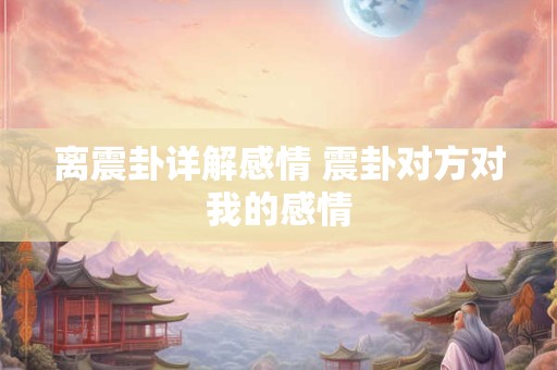 离震卦详解感情 震卦对方对我的感情