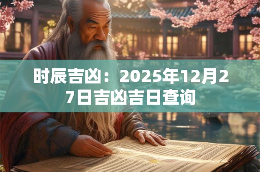 时辰吉凶：2025年12月27日吉凶吉日查询