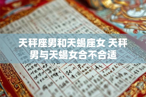 天秤座男和天蝎座女 天秤男与天蝎女合不合适