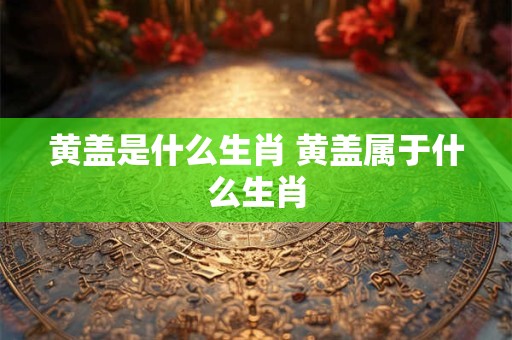 黄盖是什么生肖 黄盖属于什么生肖