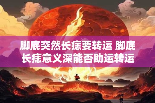 脚底突然长痣要转运 脚底长痣意义深能否助运转运