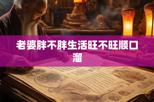 老婆胖不胖生活旺不旺顺口溜