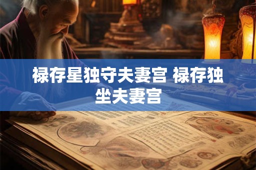 禄存星独守夫妻宫 禄存独坐夫妻宫