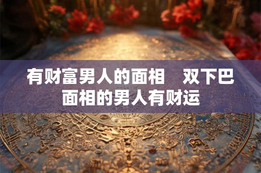 有财富男人的面相　双下巴面相的男人有财运
