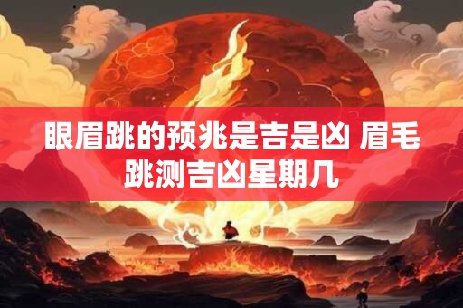 眼眉跳的预兆是吉是凶 眉毛跳测吉凶星期几