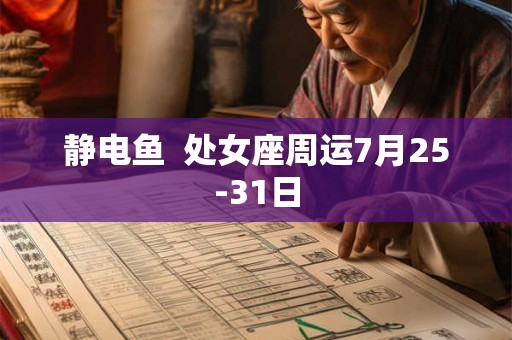 静电鱼  处女座周运7月25-31日