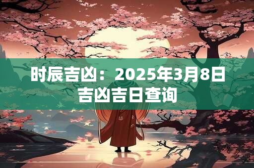 时辰吉凶：2025年3月8日吉凶吉日查询