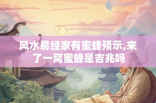 风水易经家有蜜蜂预示,来了一窝蜜蜂是吉兆吗