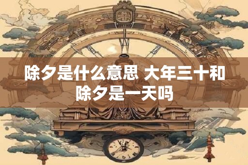 除夕是什么意思 大年三十和除夕是一天吗