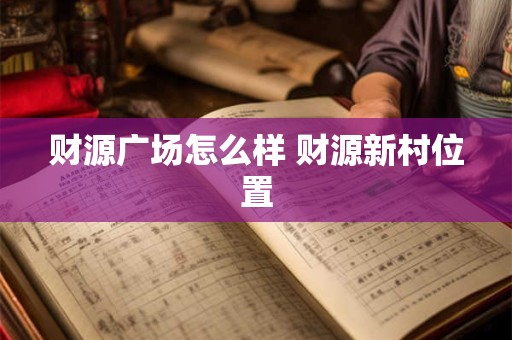 财源广场怎么样 财源新村位置