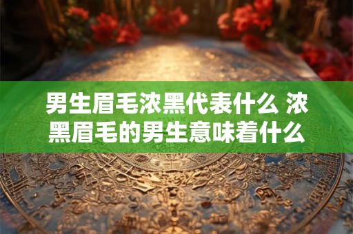 男生眉毛浓黑代表什么 浓黑眉毛的男生意味着什么