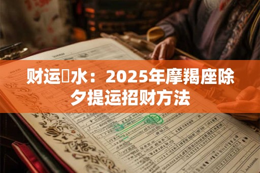 财运風水：2025年摩羯座除夕提运招财方法