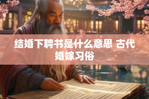 结婚下聘书是什么意思 古代婚嫁习俗