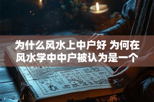 为什么风水上中户好 为何在风水学中中户被认为是一个好的位置