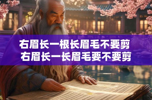 详细阅读:右眉长一根长眉毛不要剪 右眉长一长眉毛要不要剪 右眉长一根长眉毛不要剪 右眉长一长眉毛要不要剪