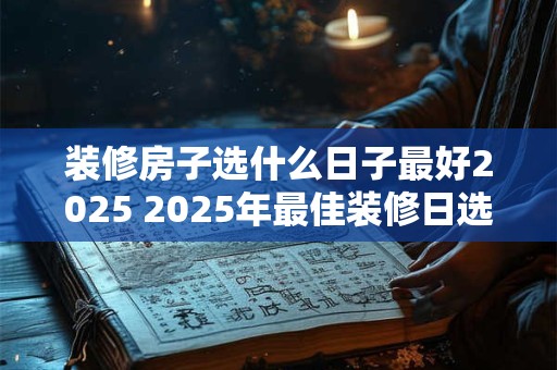 装修房子选什么日子最好2025 2025年最佳装修日选哪天