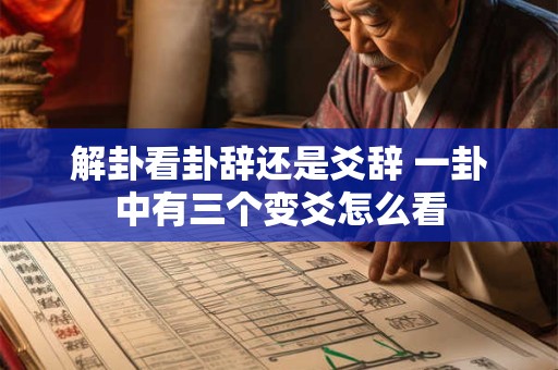 解卦看卦辞还是爻辞 一卦中有三个变爻怎么看