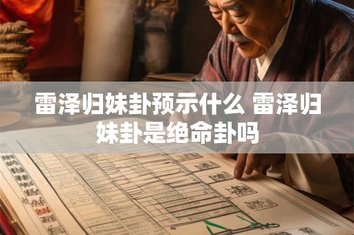 雷泽归妹卦预示什么 雷泽归妹卦是绝命卦吗