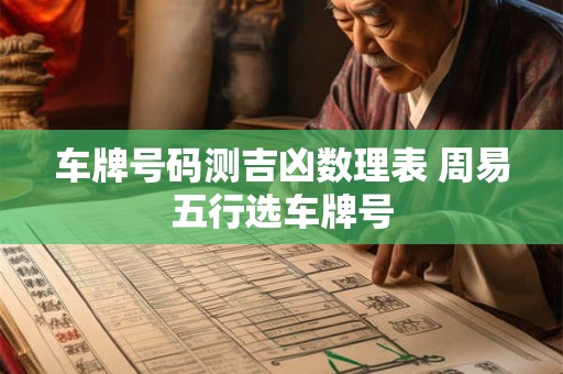 车牌号码测吉凶数理表 周易五行选车牌号