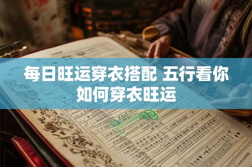 每日旺运穿衣搭配 五行看你如何穿衣旺运