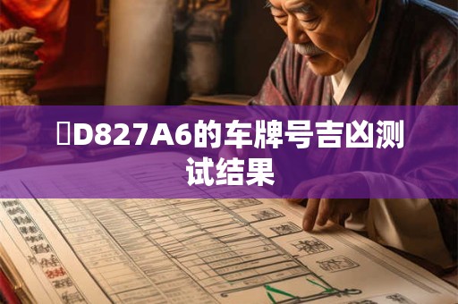 閩D827A6的车牌号吉凶测试结果