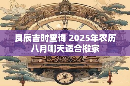 详细阅读:良辰吉时查询 2025年农历八月哪天适合搬家 良辰吉时查询 2025年农历八月哪天适合搬家