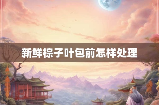 新鲜棕子叶包前怎样处理