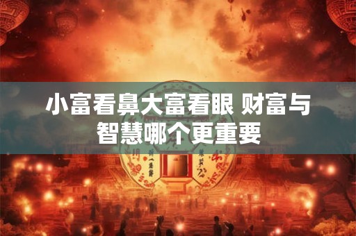 小富看鼻大富看眼 财富与智慧哪个更重要