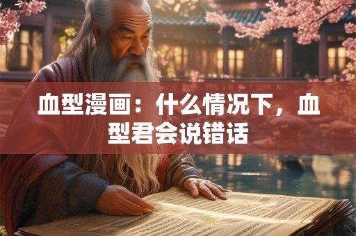 血型漫画：什么情况下，血型君会说错话
