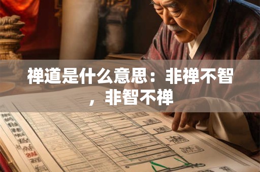 禅道是什么意思：非禅不智，非智不禅