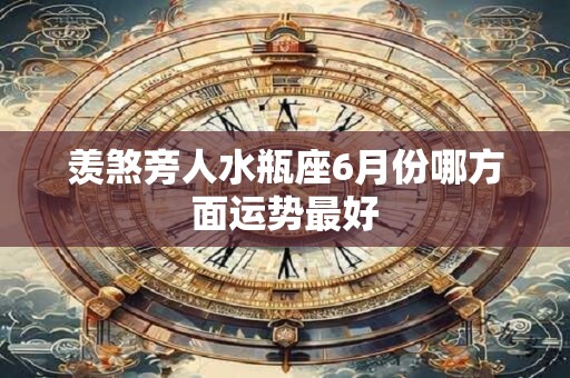 羡煞旁人水瓶座6月份哪方面运势最好