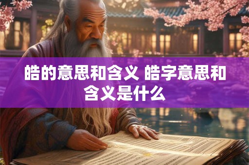 皓的意思和含义 皓字意思和含义是什么