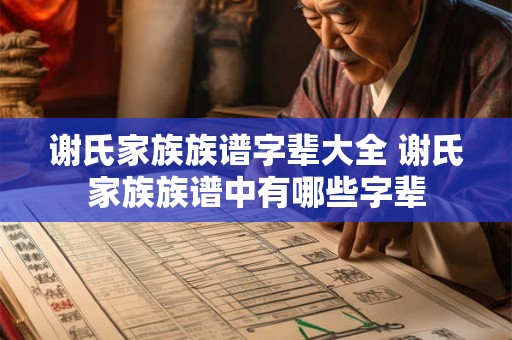 谢氏家族族谱字辈大全 谢氏家族族谱中有哪些字辈