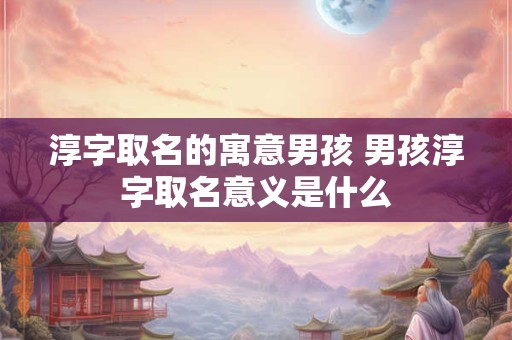 淳字取名的寓意男孩 男孩淳字取名意义是什么