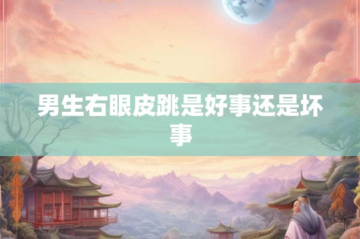 男生右眼皮跳是好事还是坏事